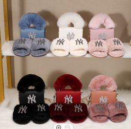 NY fur slippers