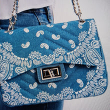 Load image into Gallery viewer, Paisley Denim purse
